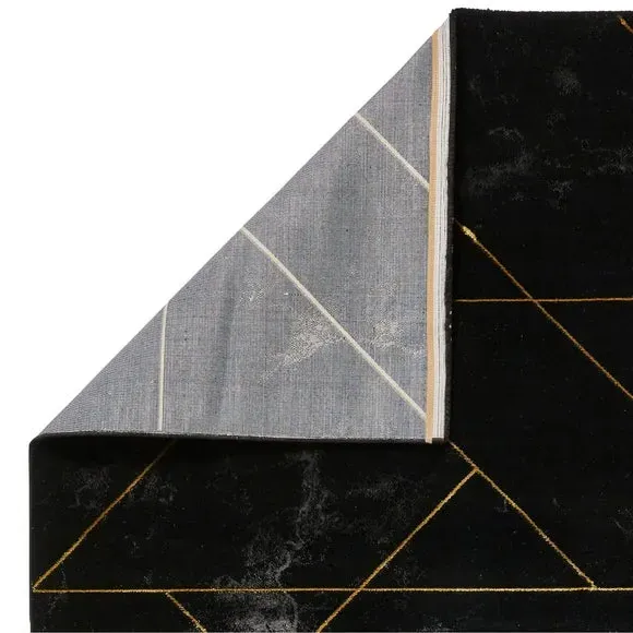 Area Rug with 3D Effect - Black, Polypropylene