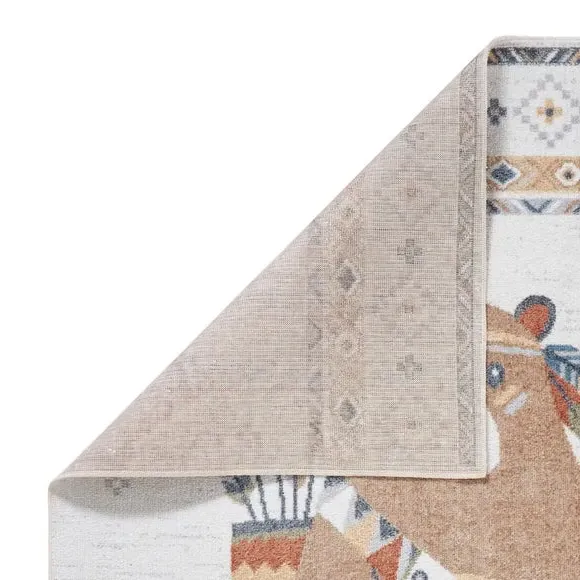 Bear Design Kids Rug - Brown, Polyester