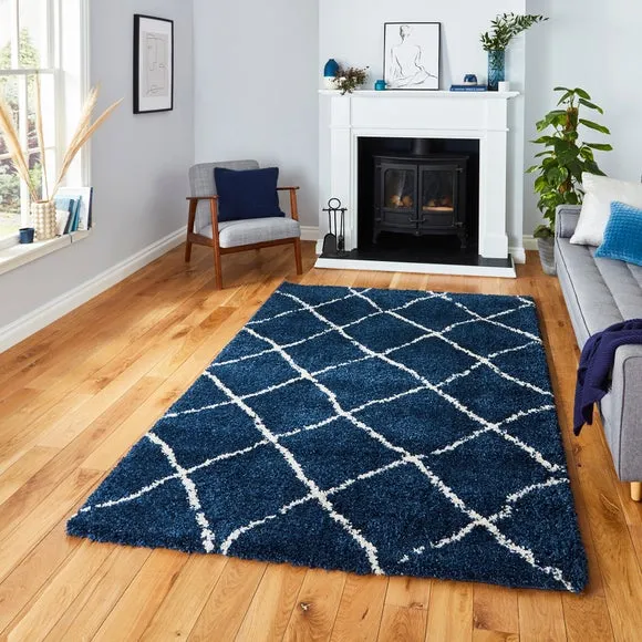 Berber Style Area Rug - Navy, Polypropylene
