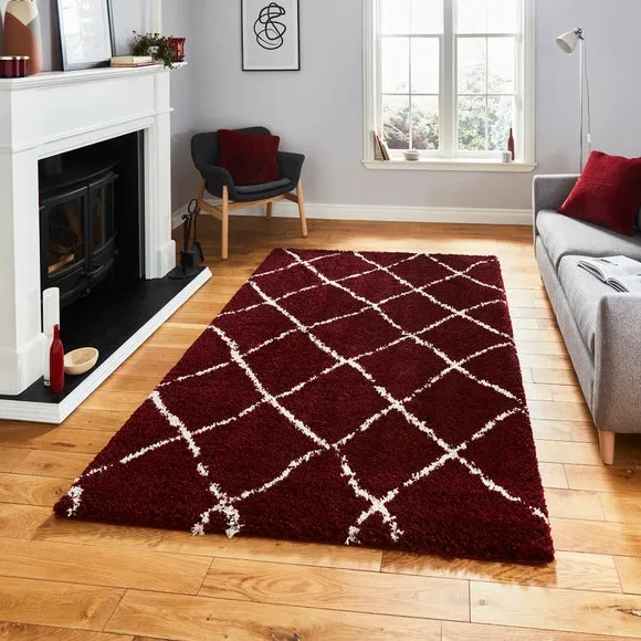 Berber Style Area Rug - Red, Polypropylene