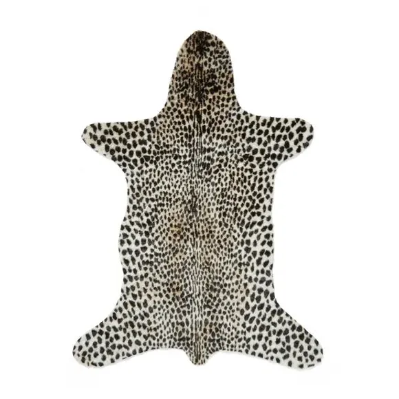 Cheetah Print Rug - Brown, Faux Fur