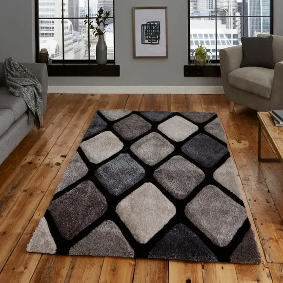 Contemporary Rug - Grey Blue, Handmade