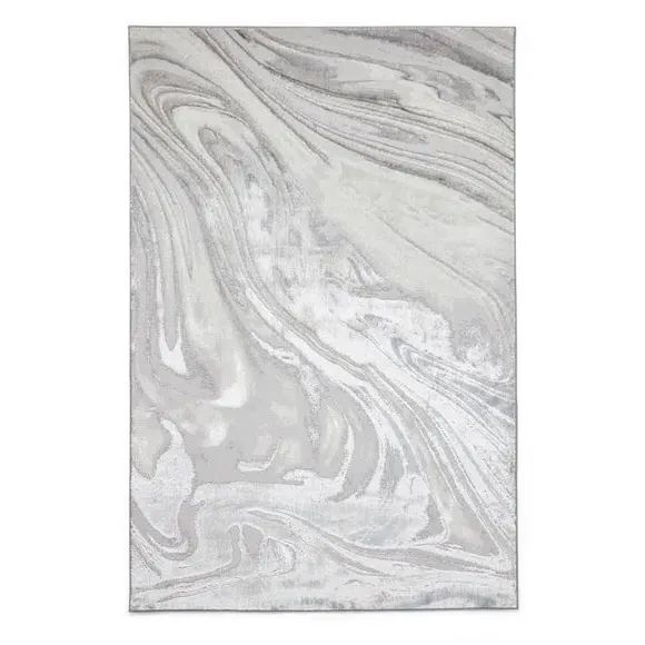 Contemporary Rug - Silver, Polyester