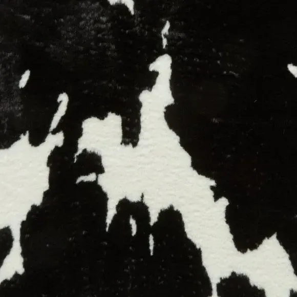 Cow Print Rug - Black, Faux Fur