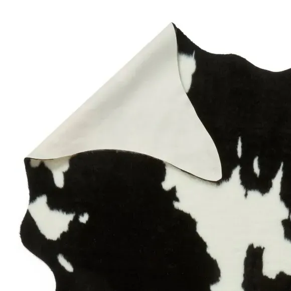 Cow Print Rug - Black, Faux Fur
