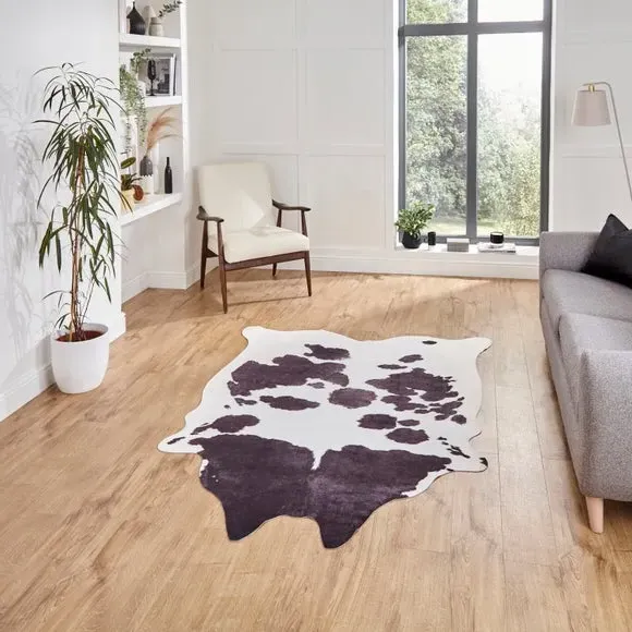 Cow Print Rug - Black/White