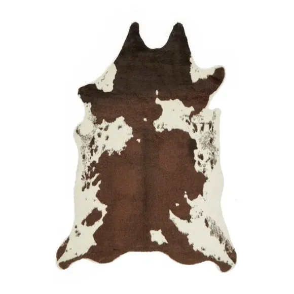 Cow Print Rug - Brown, Faux Fur