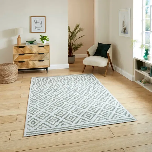 Diamond Pattern Rug - Green image