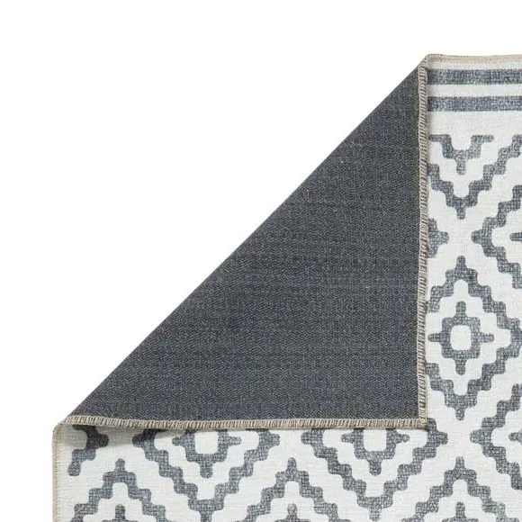 Diamond Pattern Rug - Grey