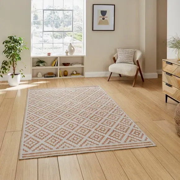Diamond Pattern Rug - Ochre