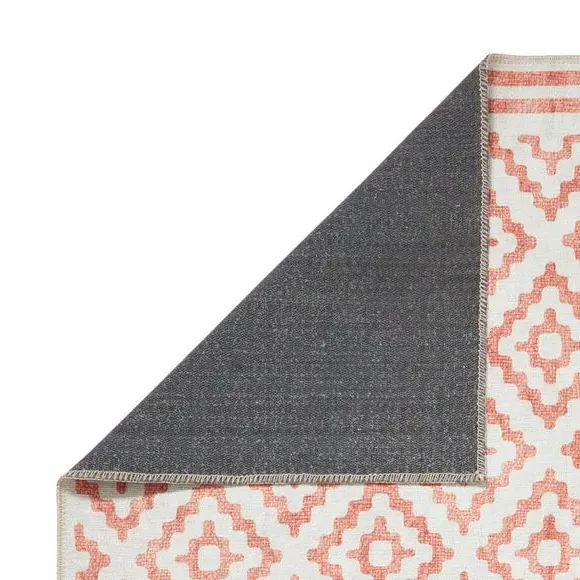 Diamond Pattern Rug - Orange