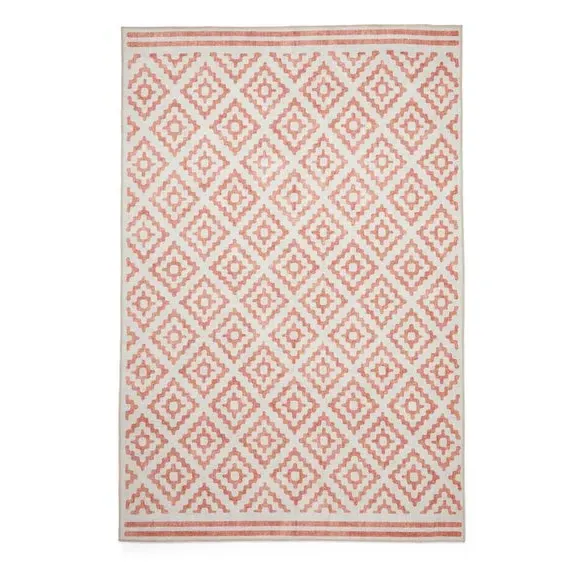 Diamond Pattern Rug - Orange