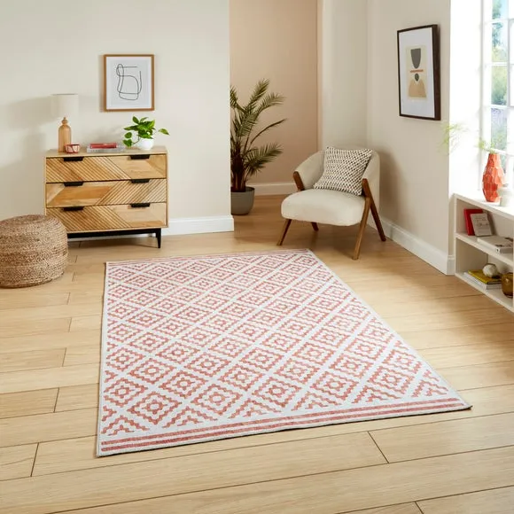 Diamond Pattern Rug - Orange