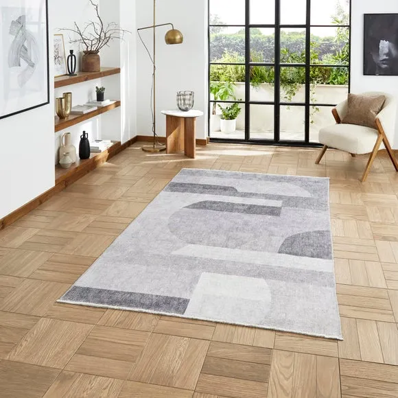 Geometric Rug - Grey
