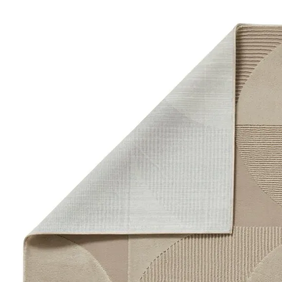 Geometric Rug Machine Washable - Beige, Polyester