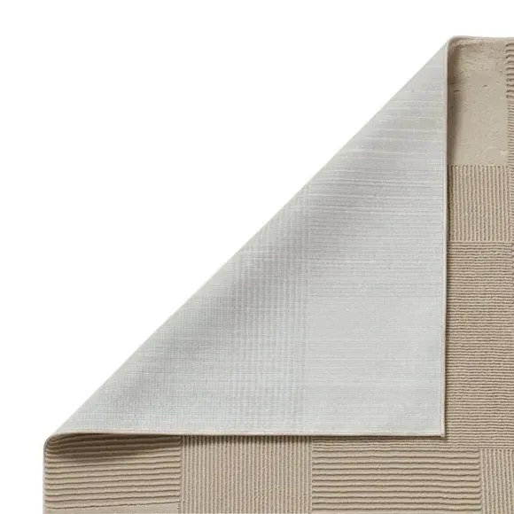 Geometric Rug Machine Washable - Beige, Polyester