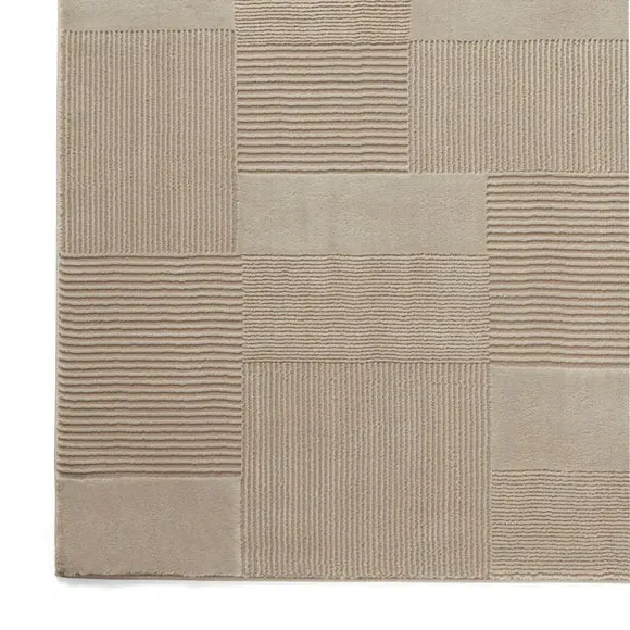 Geometric Rug Machine Washable - Beige, Polyester