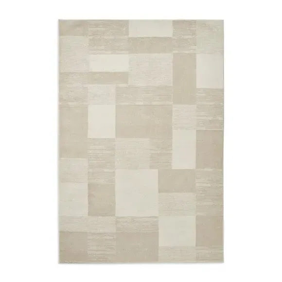 Geometric Rug Machine Washable - Cream, Polyester