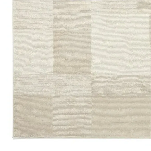 Geometric Rug Machine Washable - Cream, Polyester