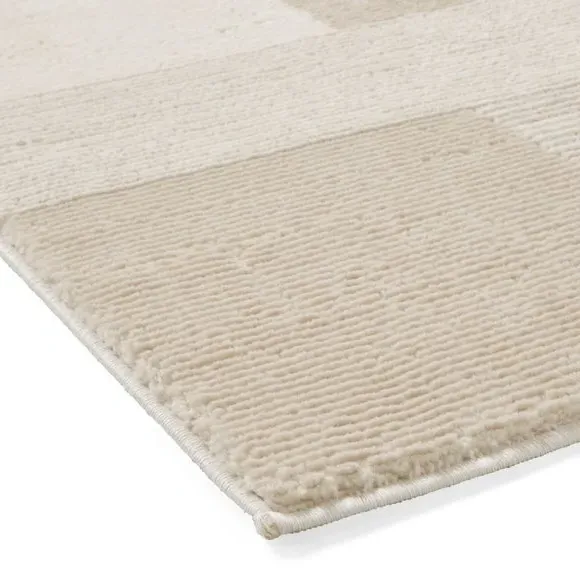 Geometric Rug Machine Washable - Cream, Polyester