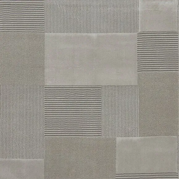 Geometric Rug Machine Washable - Grey, Polyester