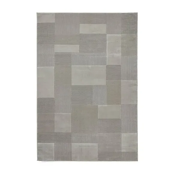 Geometric Rug Machine Washable - Grey, Polyester