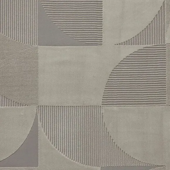 Geometric Rug Machine Washable - Grey, Polyester