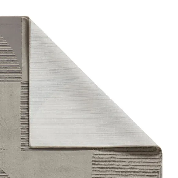 Geometric Rug Machine Washable - Grey, Polyester