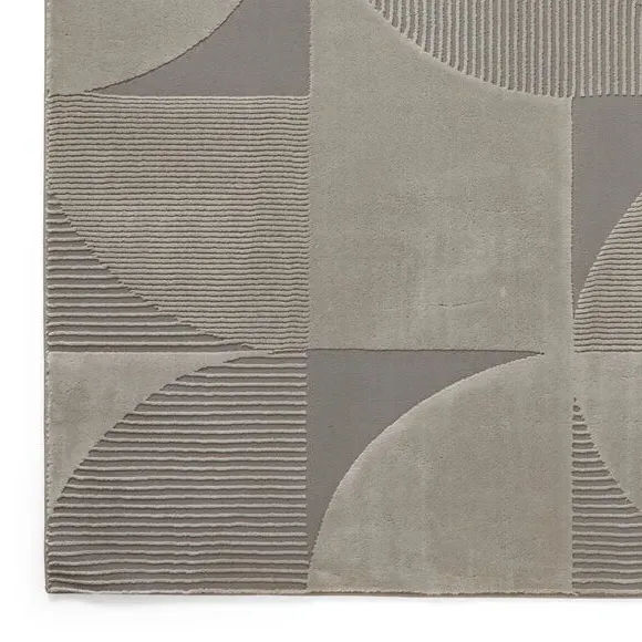 Geometric Rug Machine Washable - Grey, Polyester