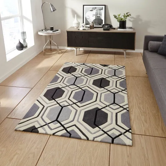 Geometric Rug - Navy