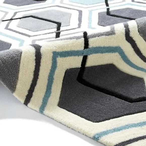Geometric Rug - Navy