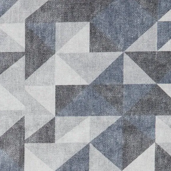 Geometric Rug with Digital Print - Blue image