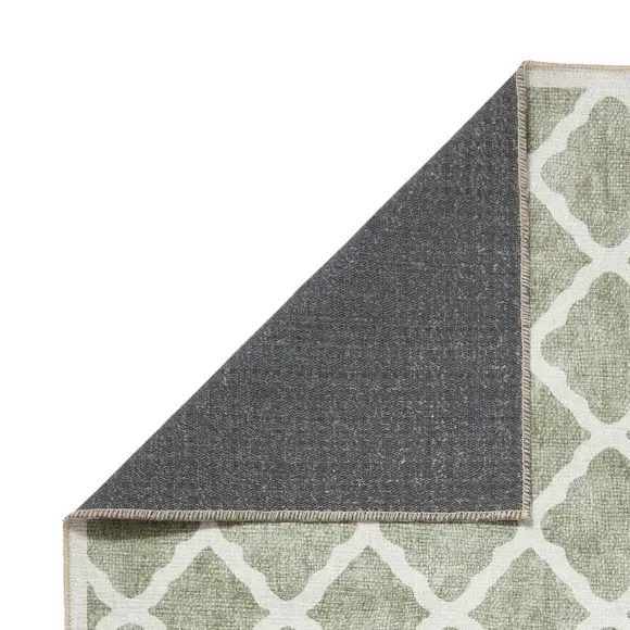 Geometric Rug with Digital Print - Green