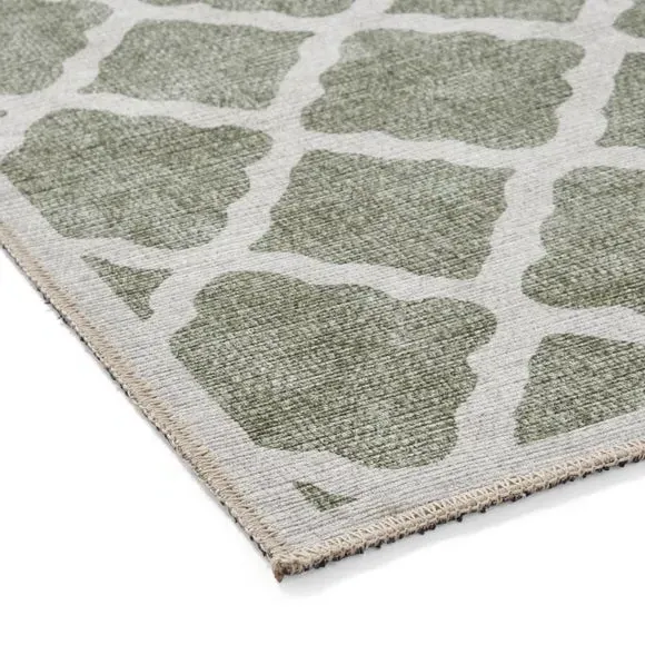 Geometric Rug with Digital Print - Green