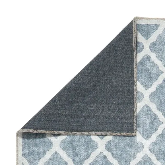 Geometric Rug with Digital Print - Grey