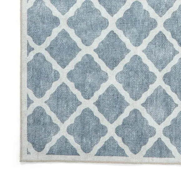 Geometric Rug with Digital Print - Grey