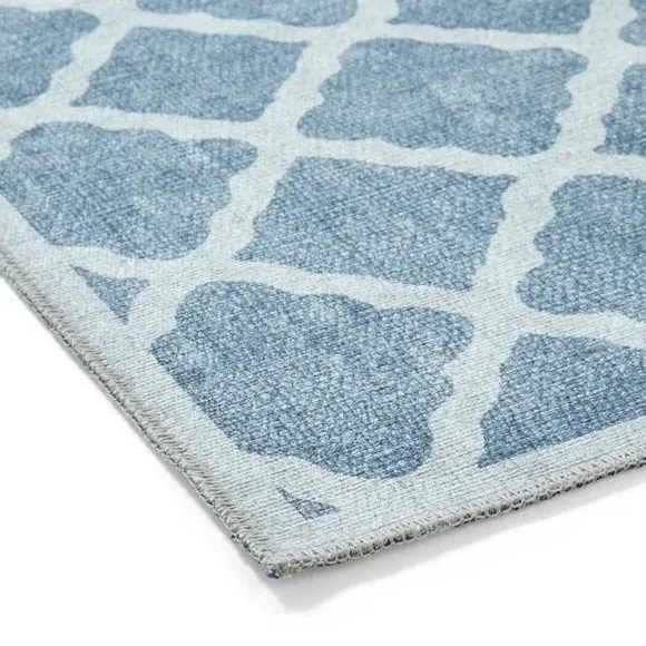Geometric Rug with Digital Print - Grey