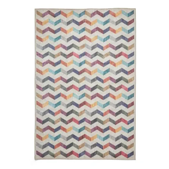 Geometric Rug with Digital Print - Multi