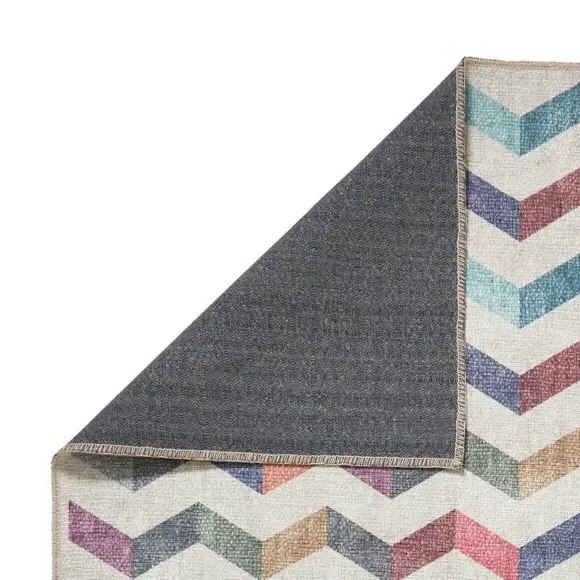 Geometric Rug with Digital Print - Multi