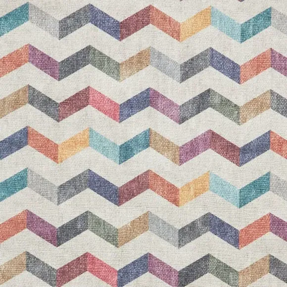Geometric Rug with Digital Print - Multi