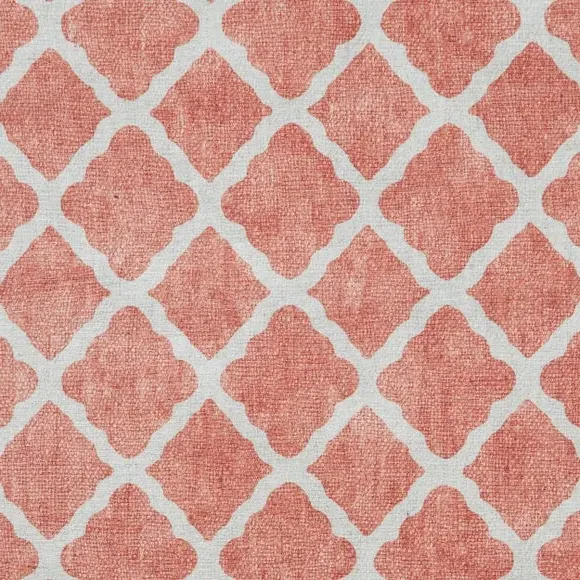 Geometric Rug with Digital Print - Orange
