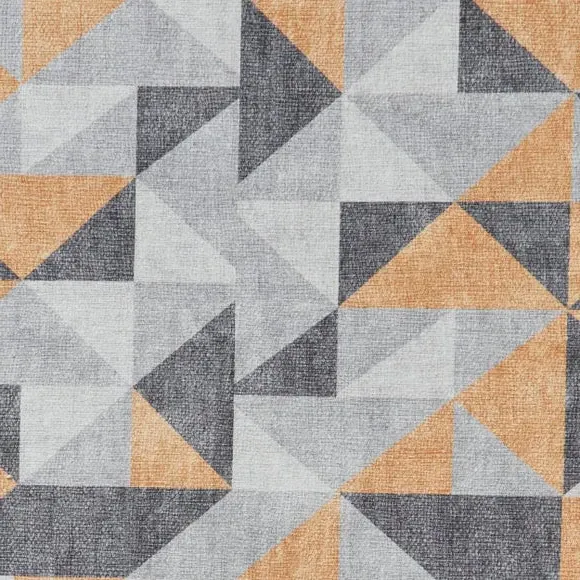 Geometric Rug with Digital Print - Yellow