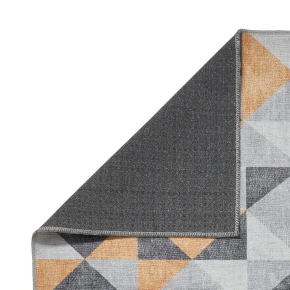 Geometric Rug with Digital Print - Yellow