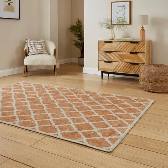 Geometric Rug with Digital Print - Yellow
