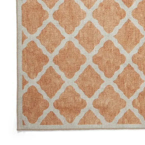 Geometric Rug with Digital Print - Yellow