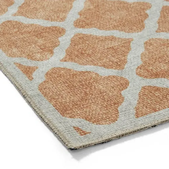 Geometric Rug with Digital Print - Yellow