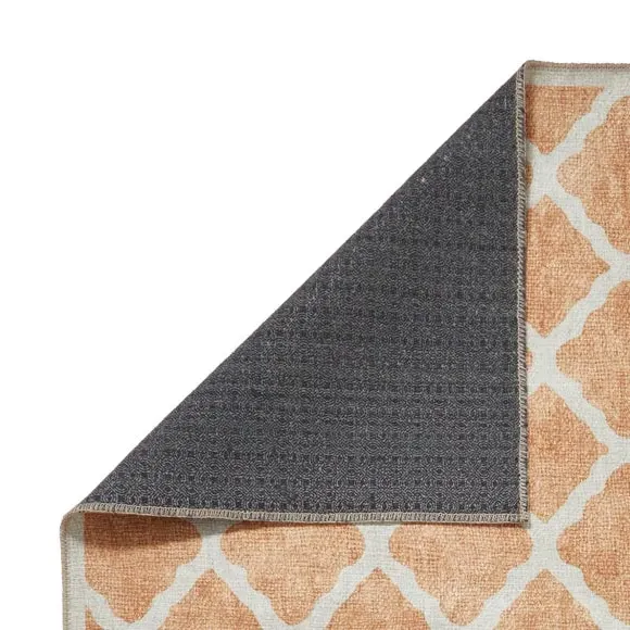 Geometric Rug with Digital Print - Yellow