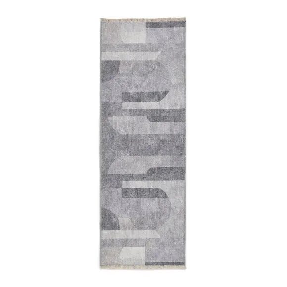 Geometric Runner - Grey, Digital Print