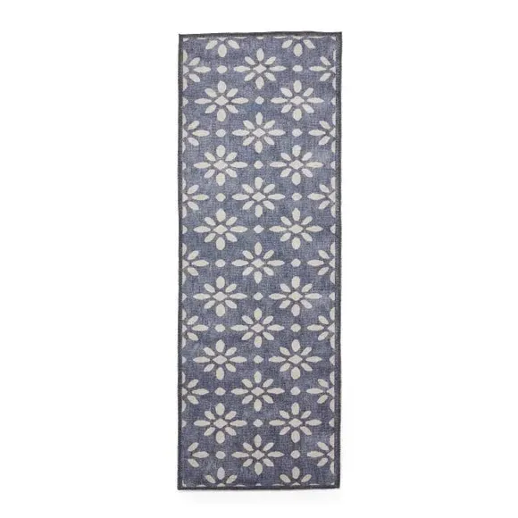 Geometric Runner Rug - Blue