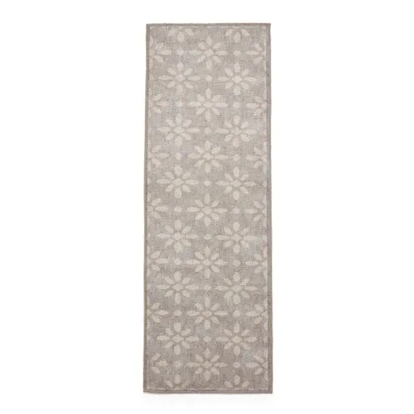 Geometric Runner Rug - Light Grey